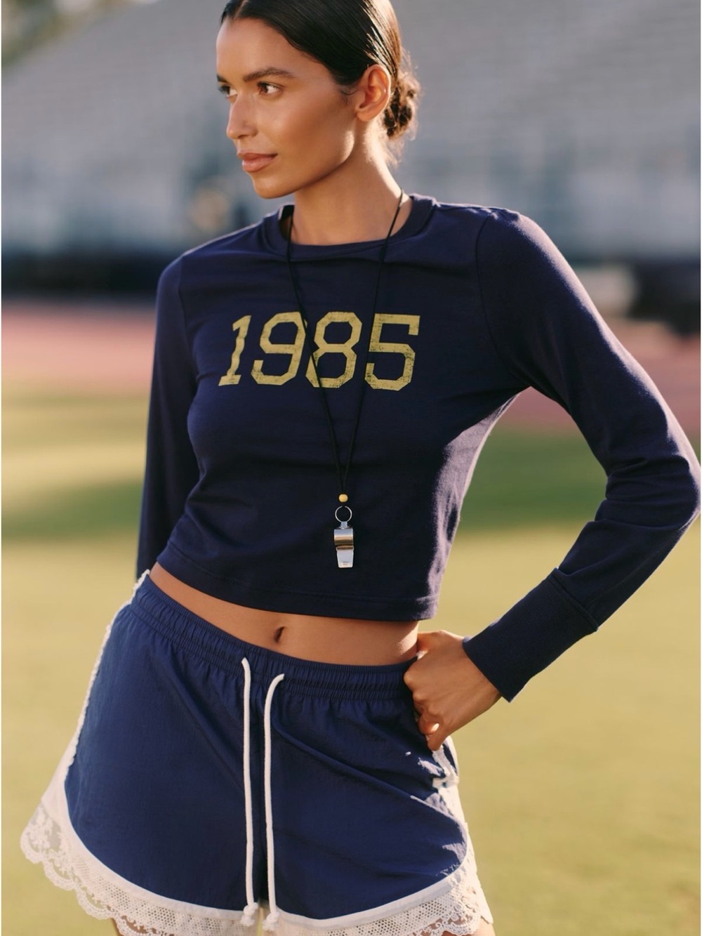Daily Practice by Anthropologie Long-Sleeve Graphic Tee '1985' XS NWT